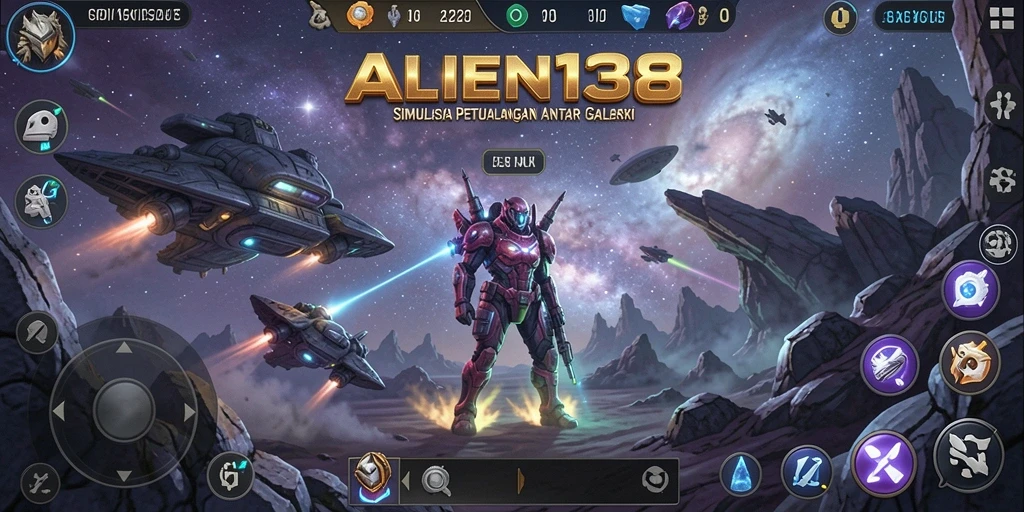 Screenshot gameplay ALIEN138 yang menunjukkan petualangan luar angkasa yang mendebarkan.