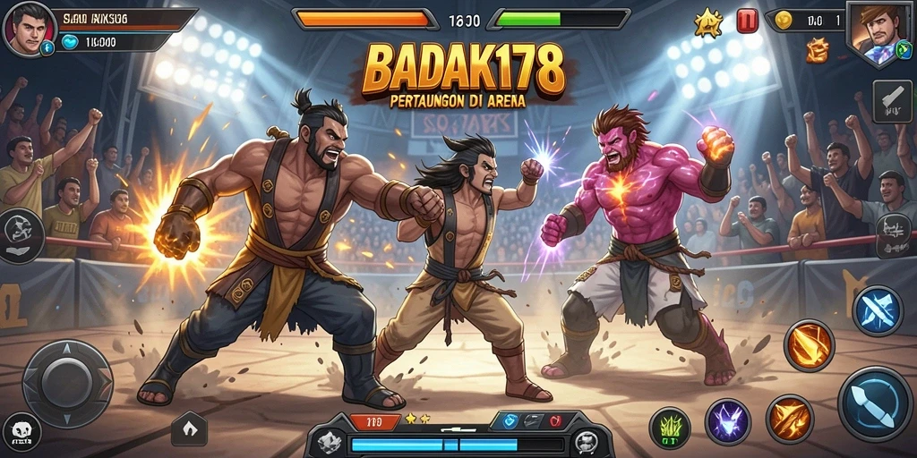 Tangkapan layar BADAK178 menampilkan aksi pertarungan yang mendebarkan.