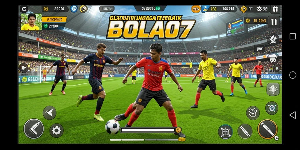 Gameplay menarik dalam BOLA07 dengan pengaturan tim yang seru.