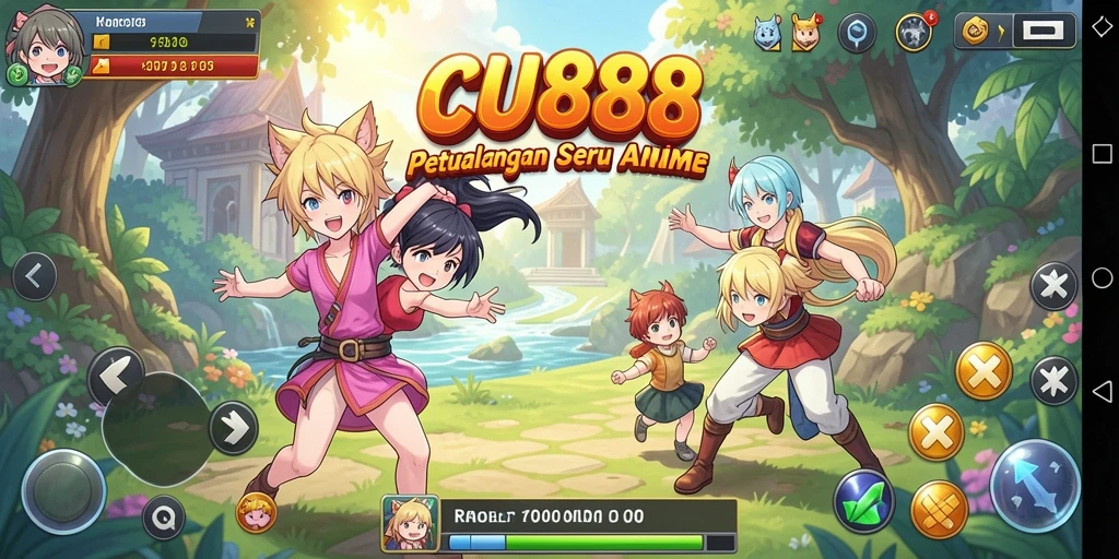 Screenshot menunjukkan karakter anime dalam aksi pertarungan epik.