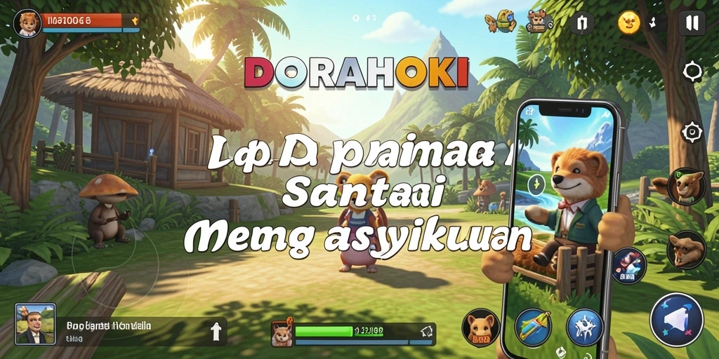 Tampilan gameplay yang seru dan penuh warna dari DORAHOKI.