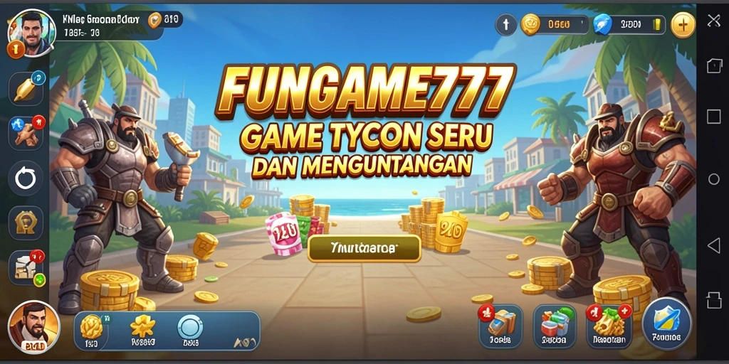 Screenshot utama FUNGAME777 menampilkan momen seru dalam gameplay Tycoon.