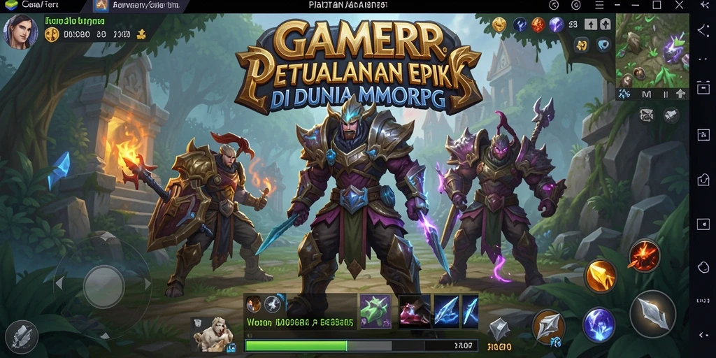 Tampilan gameplay GAMERP yang menakjubkan dalam suasana MMORPG.