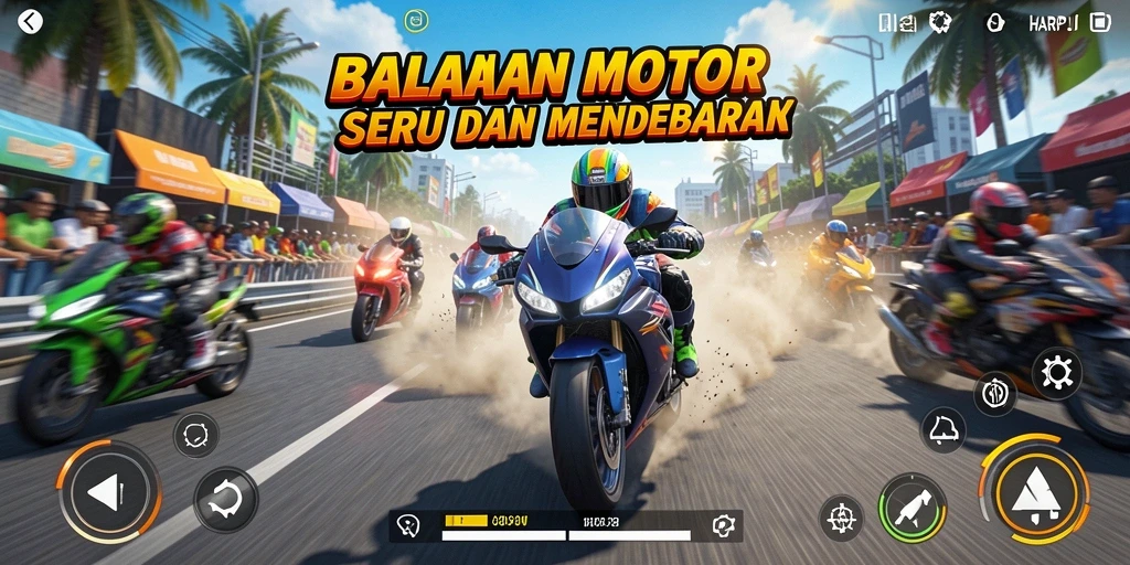 Gameplay seru di lintasan balap penuh adrenalin.