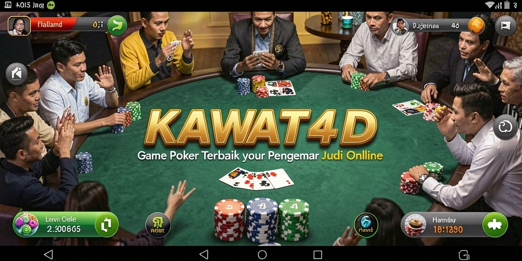 Tampilan menarik dari gameplay Poker di KAWAT4D.