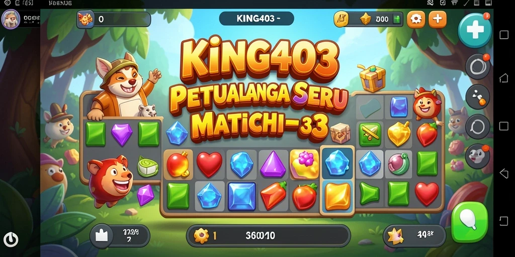 Tangkapan layar dari KING403 menunjukkan gameplay Match-3 yang seru.