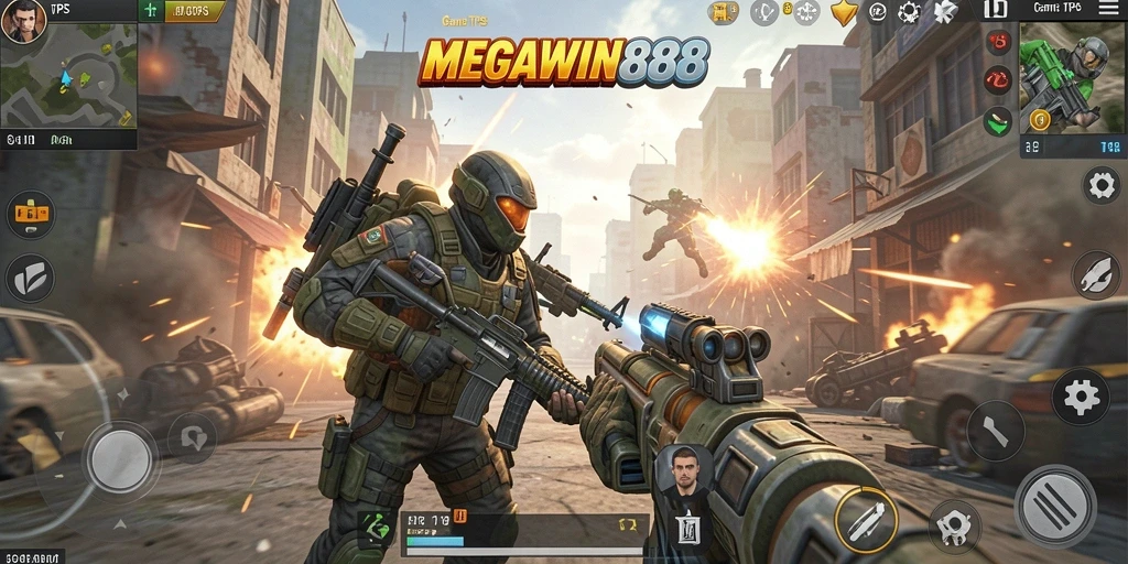 Tampilan gameplay mendebarkan dari MEGAWIN888 dengan aksi TPS yang intens.