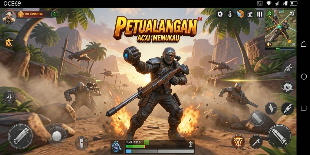 Gameplay OCE69 menampilkan pertarungan seru dengan aksi yang cepat.