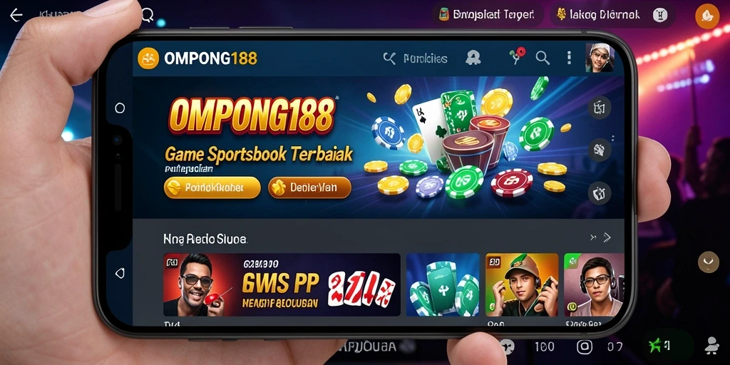 Screenshot utama OMPONG188 menampilkan suasana taruhan olahraga yang menegangkan.