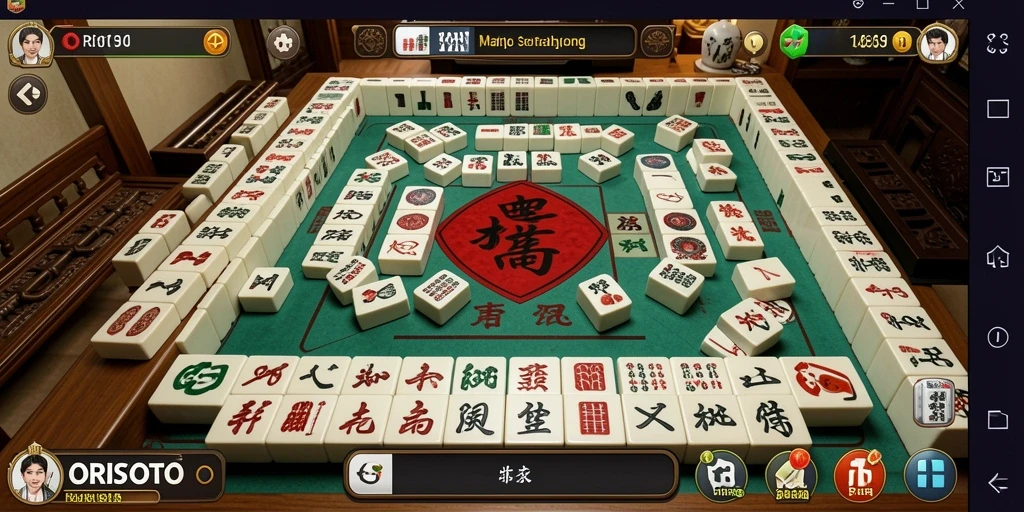 Screenshot gameplay ORISTOTO dengan level mahjong yang menarik.