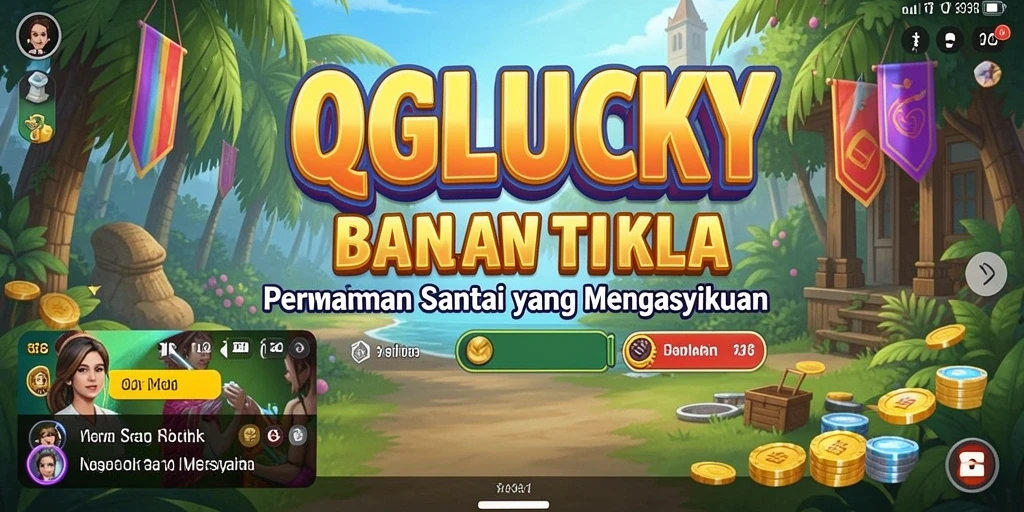 Tampilan gameplay QGLUCKY yang ceria dan menghibur.