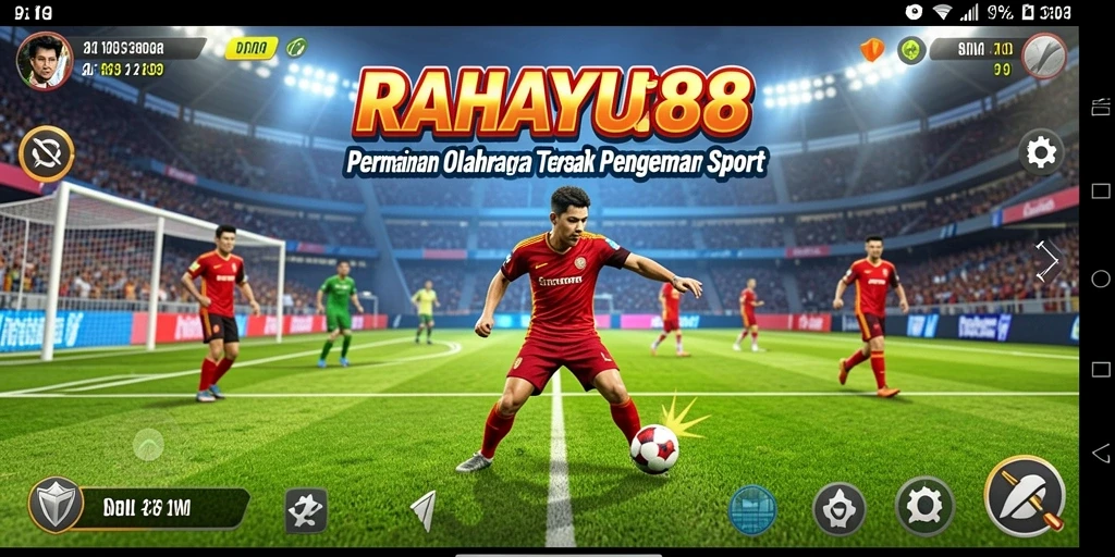 Screenshot gameplay RAHAYU88 menampilkan aksi seru di lapangan.