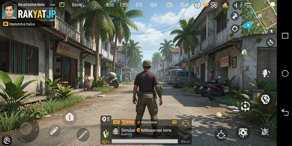 Menampilkan gameplay RAKYATJP dengan karakter dan interaksi yang realistis.