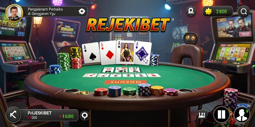 Tampilan gameplay seru di REJEKIBET saat bermain Poker.