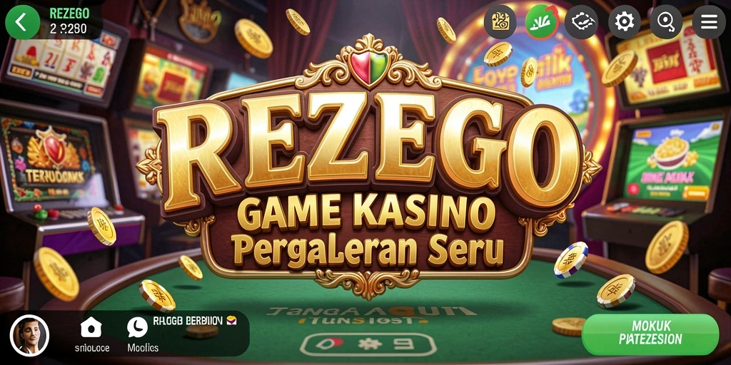 Tampilan gameplay REZEGO yang menarik dengan permainan Kasino yang mendebarkan.