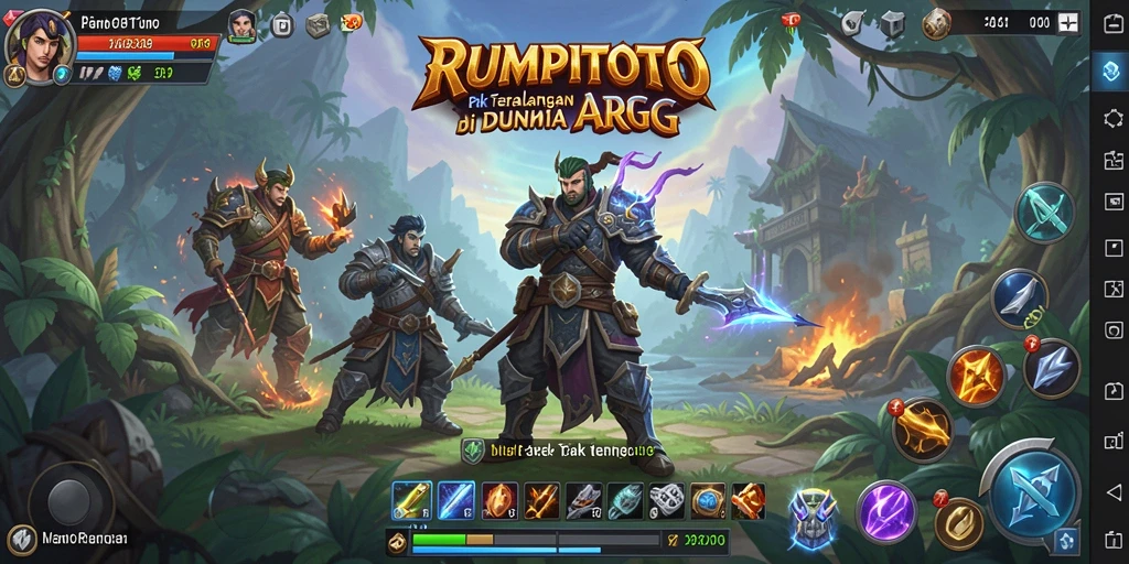Screenshot gameplay RUMPITOTO yang menampilkan aksi pertempuran ARPG yang intens.