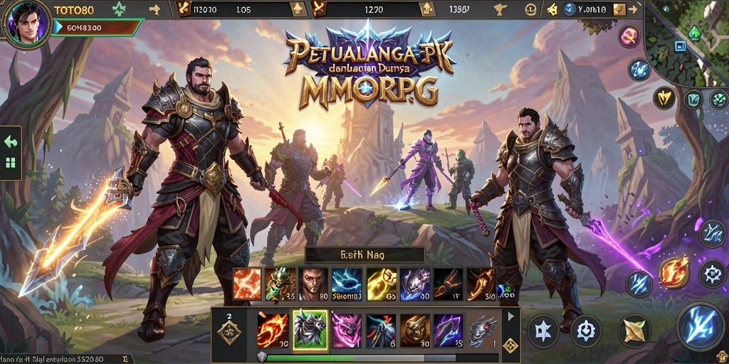 Screenshot utama TOTO80 menampilkan aksi pertarungan dalam dunia MMORPG yang menakjubkan.