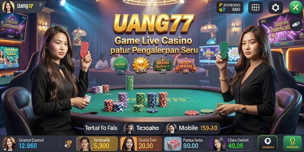 Screenshot utama UANG77 menampilkan gameplay seru di Live Casino.