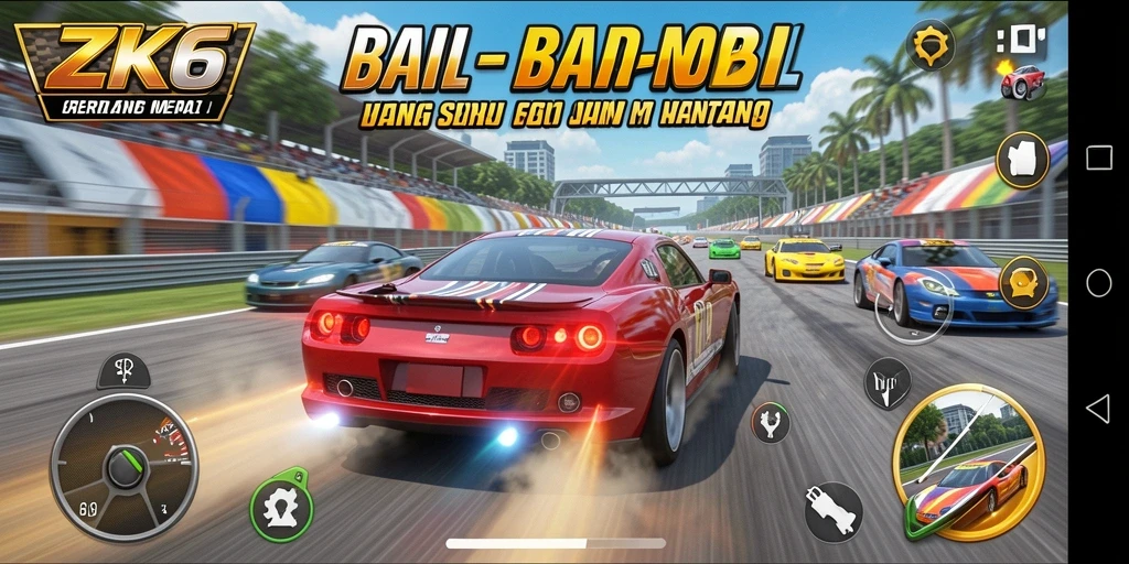 Gameplay ZK6 yang seru dan adrenalin tinggi saat balapan.